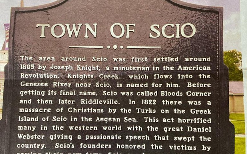 Town of Scio Was Named to Honor the Victims of the 1822 Massacre of